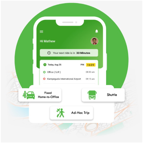 Ride booking and transport management app